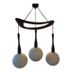 Teak and opaline chandelier