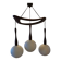 Teak and opaline chandelier