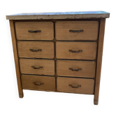Pomax wooden and zinc drawer sideboard