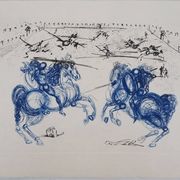 Salvador Dali: The Blue Riders, original signed etching