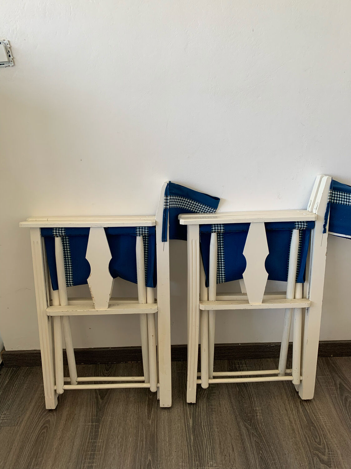 Pair of blue beach chairs