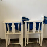 Pair of blue beach chairs
