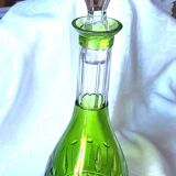 Green Baccarat cut crystal carafe