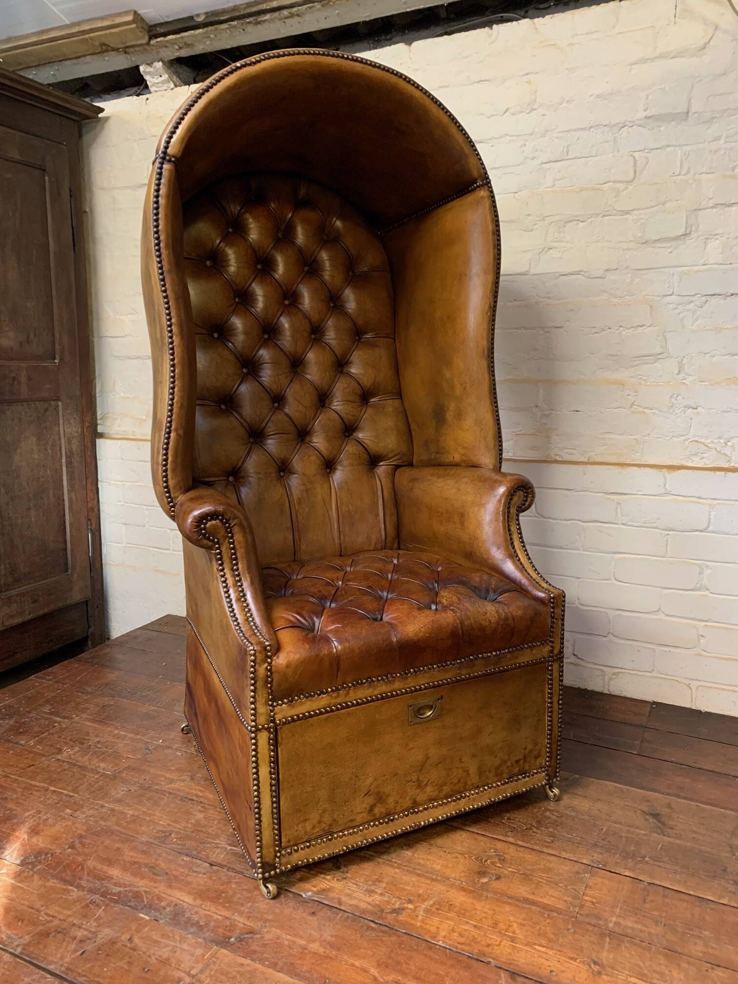 A Rare & Exceptional Deep-Buttoned Chesterfield Porter’s Chair Circa 1920’s