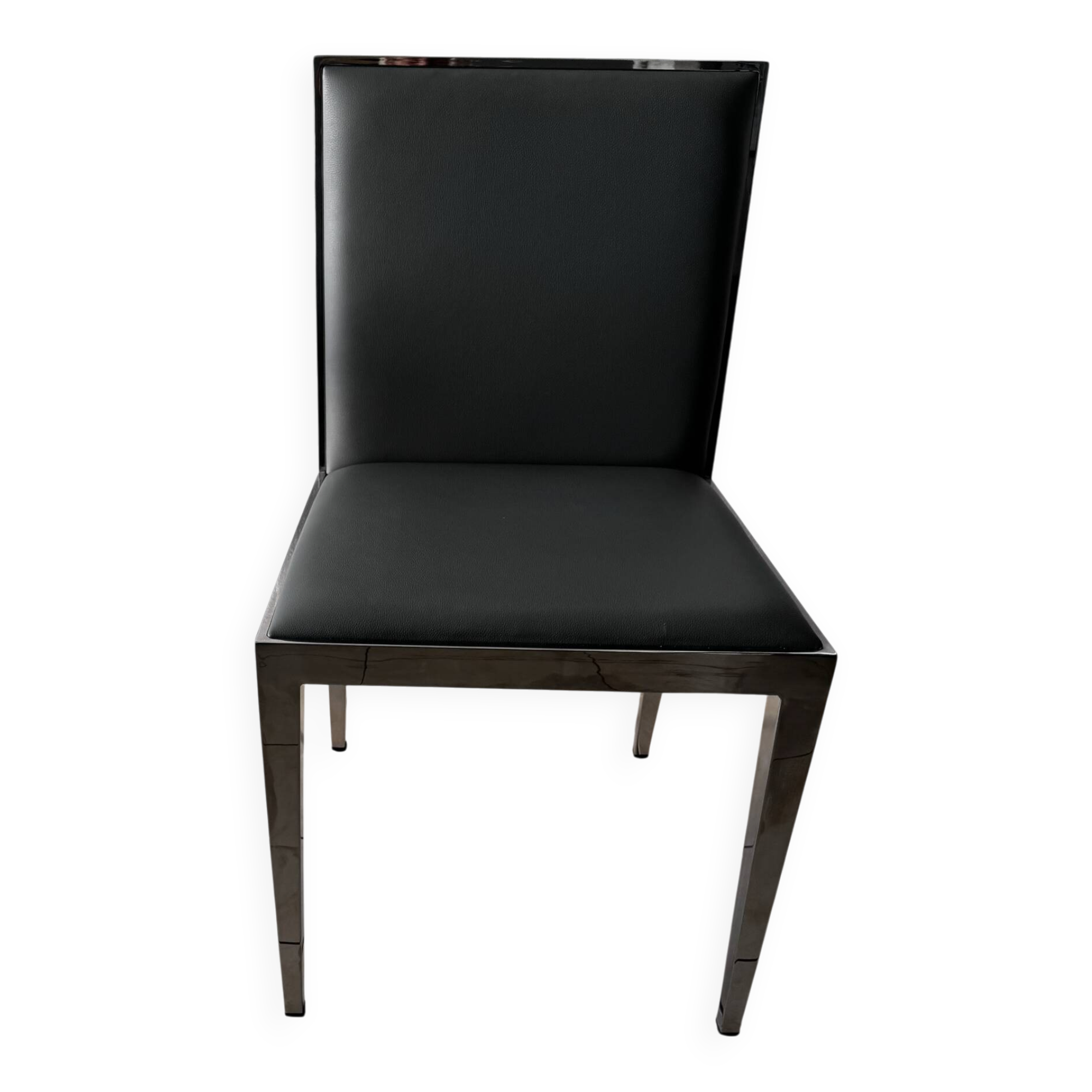 Lot of 4 leather chairs by baakal & ross