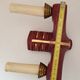 Pair of double art deco sconces in bordeaux and gold ceramics
