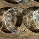Set of 14 triangular glass ashtrays D13