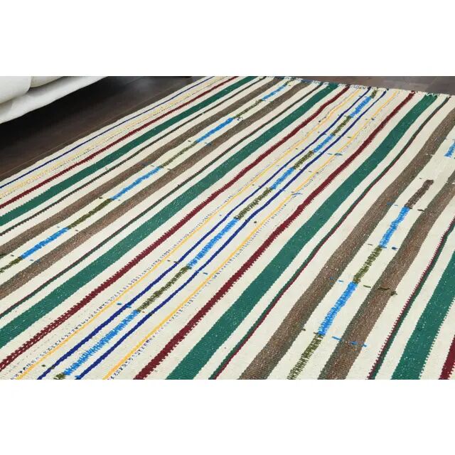 Vintage Turkish Oushak Handmade Wool Cotton Beige Area Rug 150x227