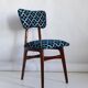 Chaise Butterfly Mid-Century en Velours Scarabeo Bleu et Bois Foncé, Europe, 1960
