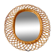 Midcentury Modern Large Sunburst Bamboo and Rattan Mirror, Bonacina, Italy 1960s