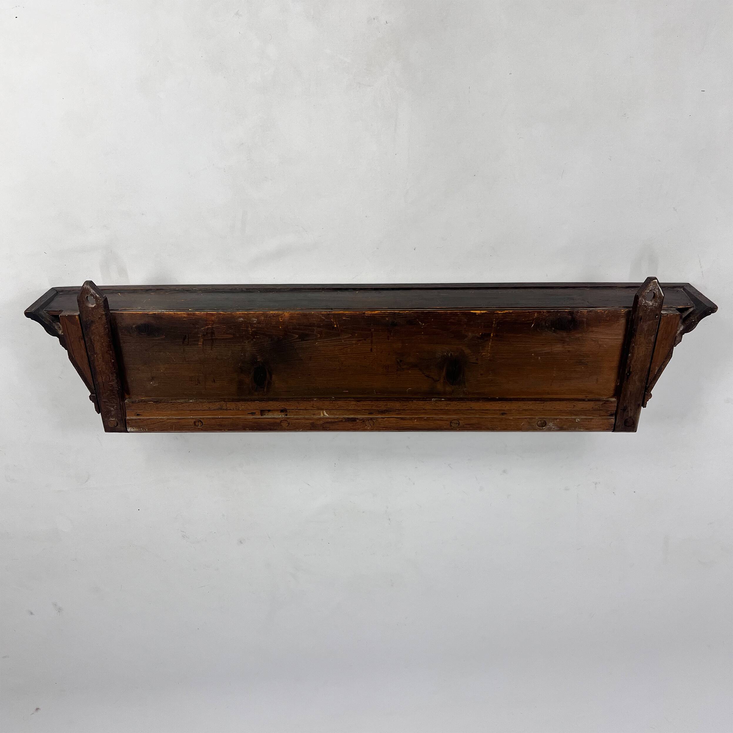 Large Handcrafted Oak Coat Rack, 1930s