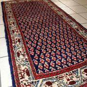 Vintage Indian carpet Seraband handmade 62cm x 124cm 1970s, 1C800