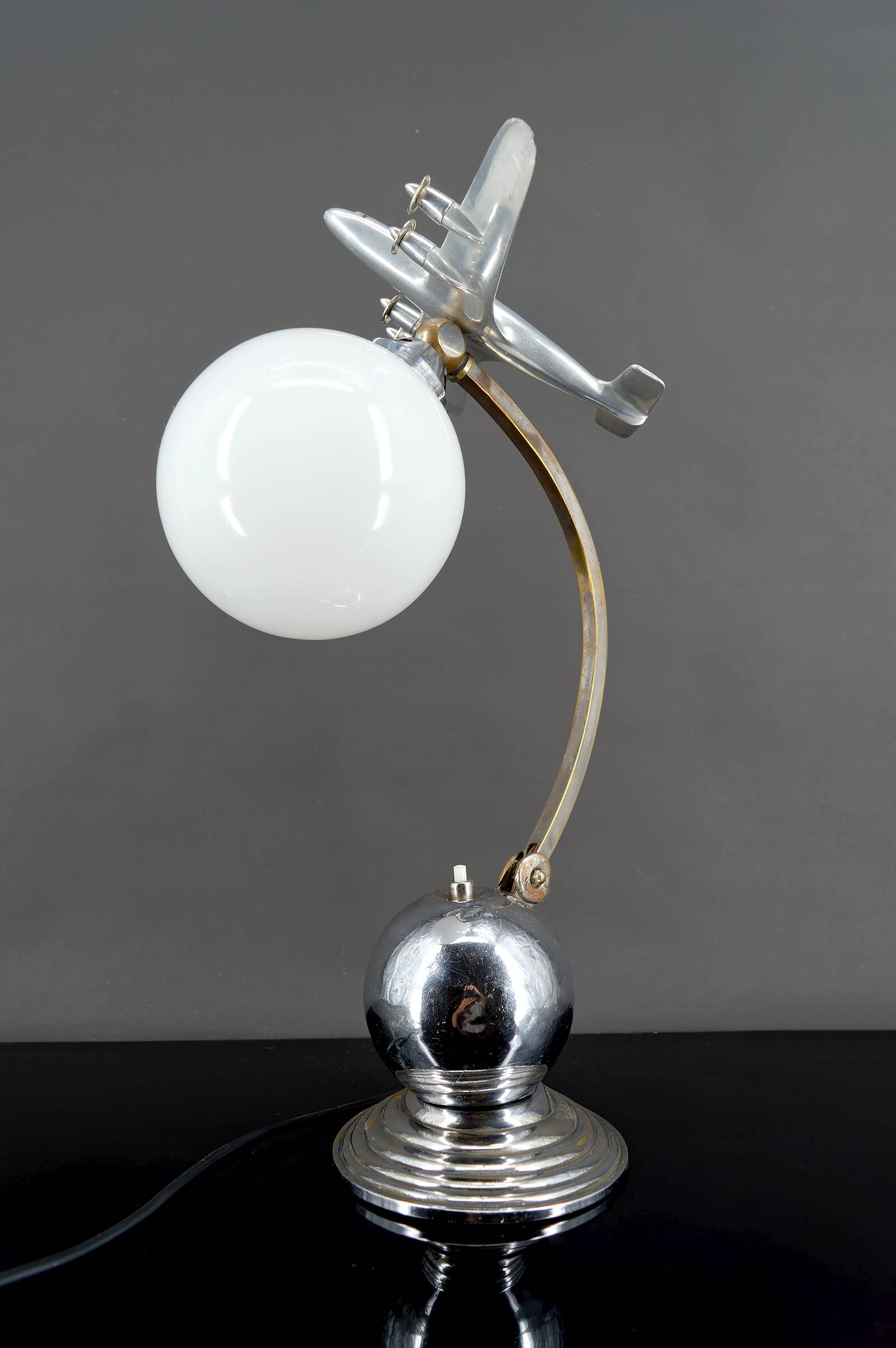 Art Deco / Streamline Moderne "Airplane" propeller lamp, circa 1930-1940