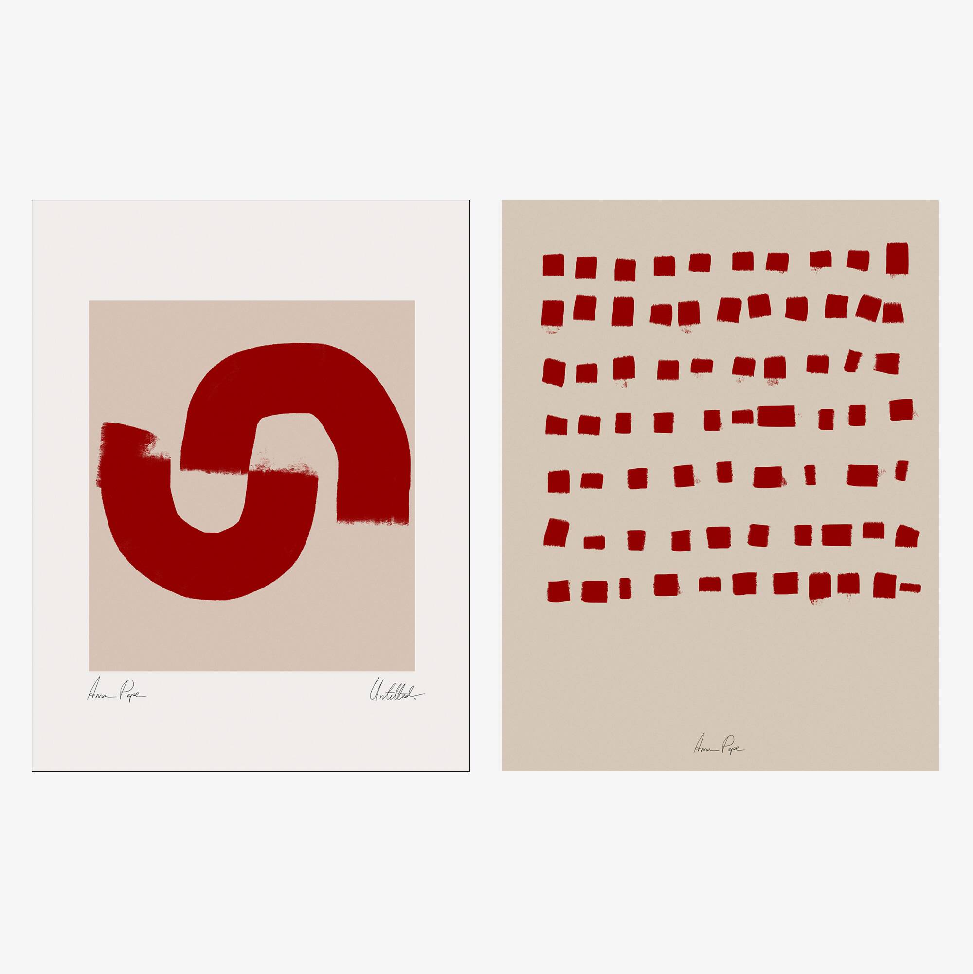 Pair of giclee prints, abstract wall art set of two, 50x70cm