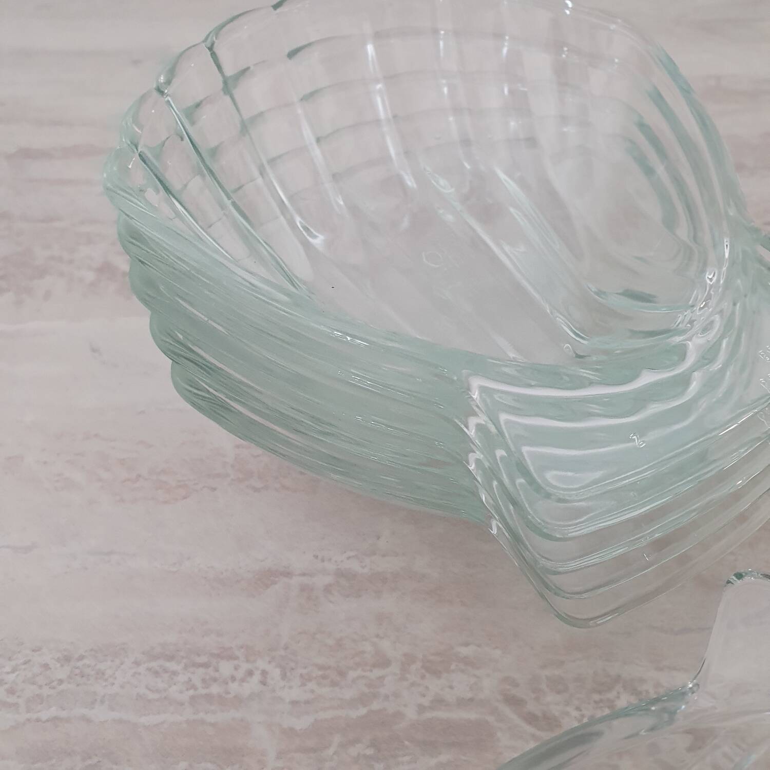 Glass scallop bowls