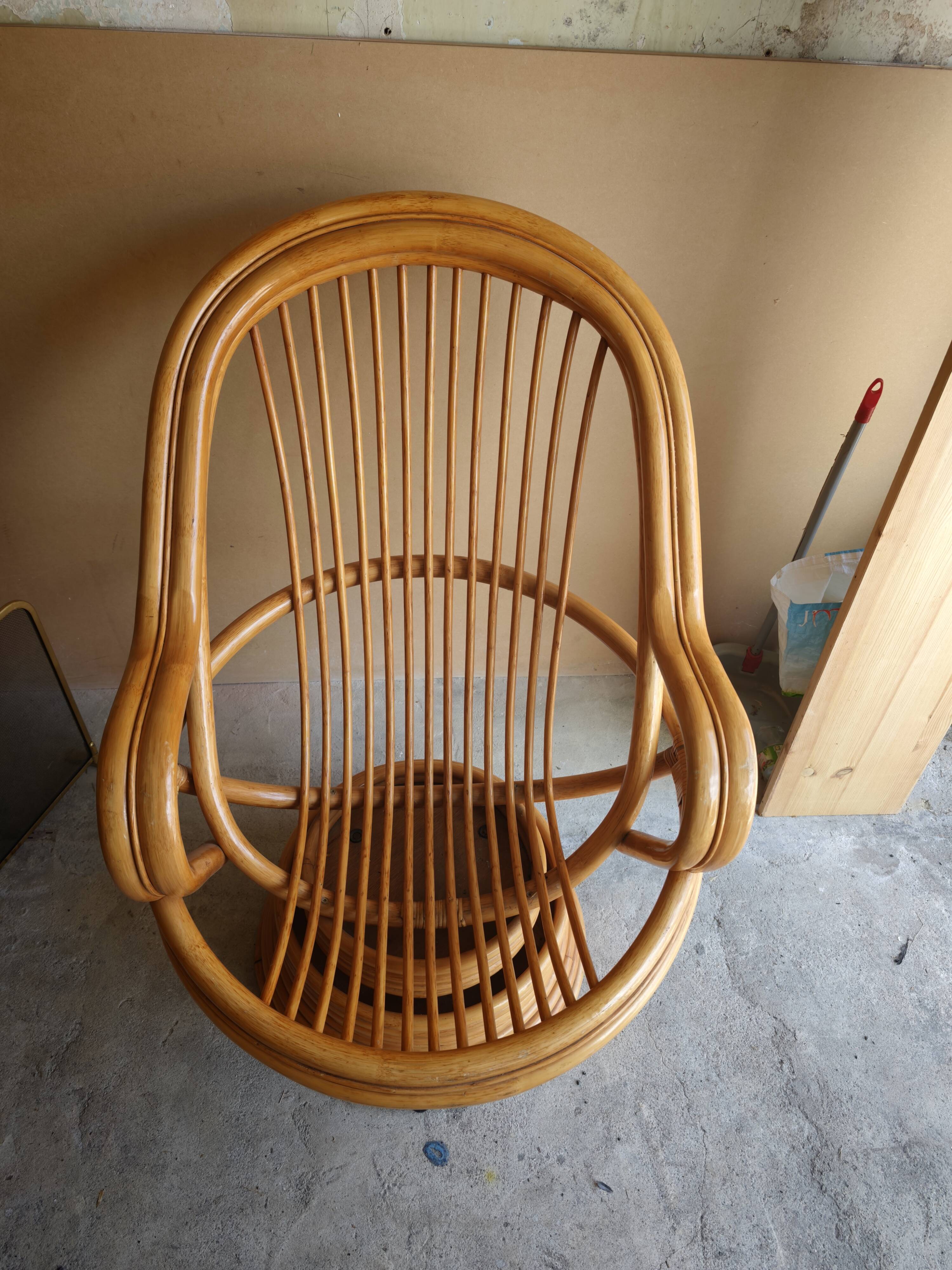 Fauteuil en bambou année 70