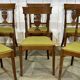 Set of 6 Directoire style cherry wood chairs, 1960s.