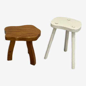 Wooden tripod stool set of 2