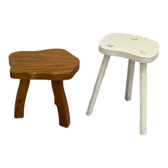 Wooden tripod stool set of 2