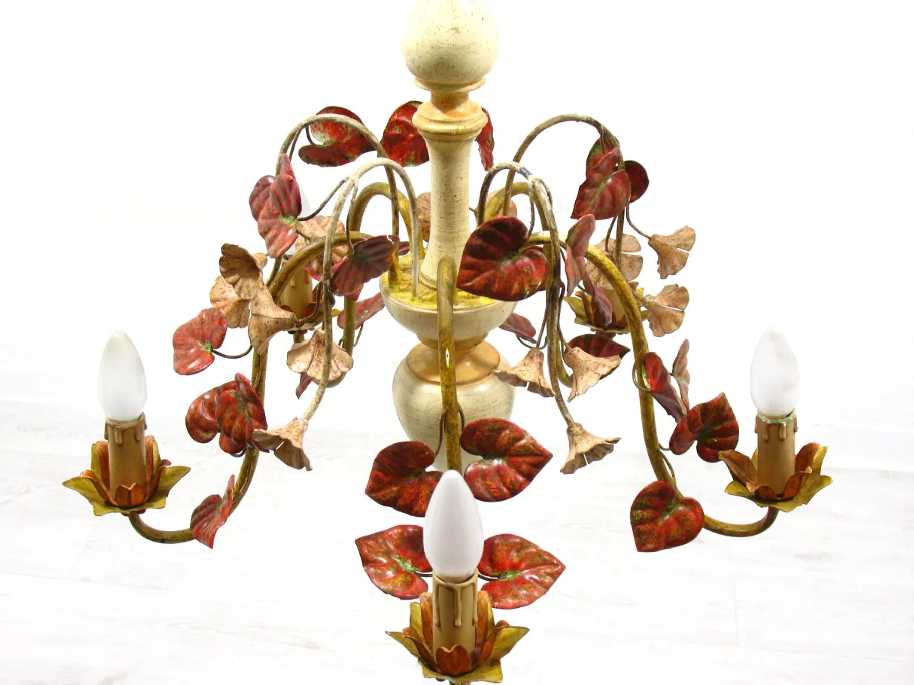 Lustre floral Hollywood Regency, années 1970