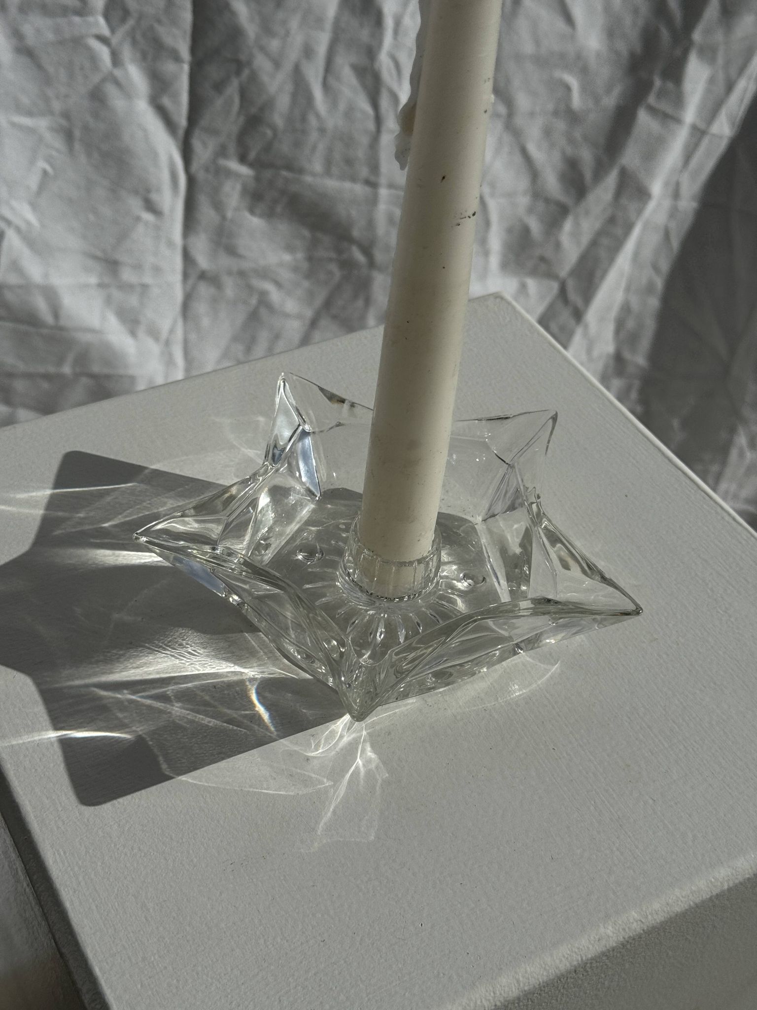 Bougeoir étoile en verre vintage D13