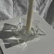 Bougeoir étoile en verre vintage D13