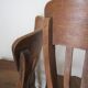 Two chairs solid oak patinated early twentieth century