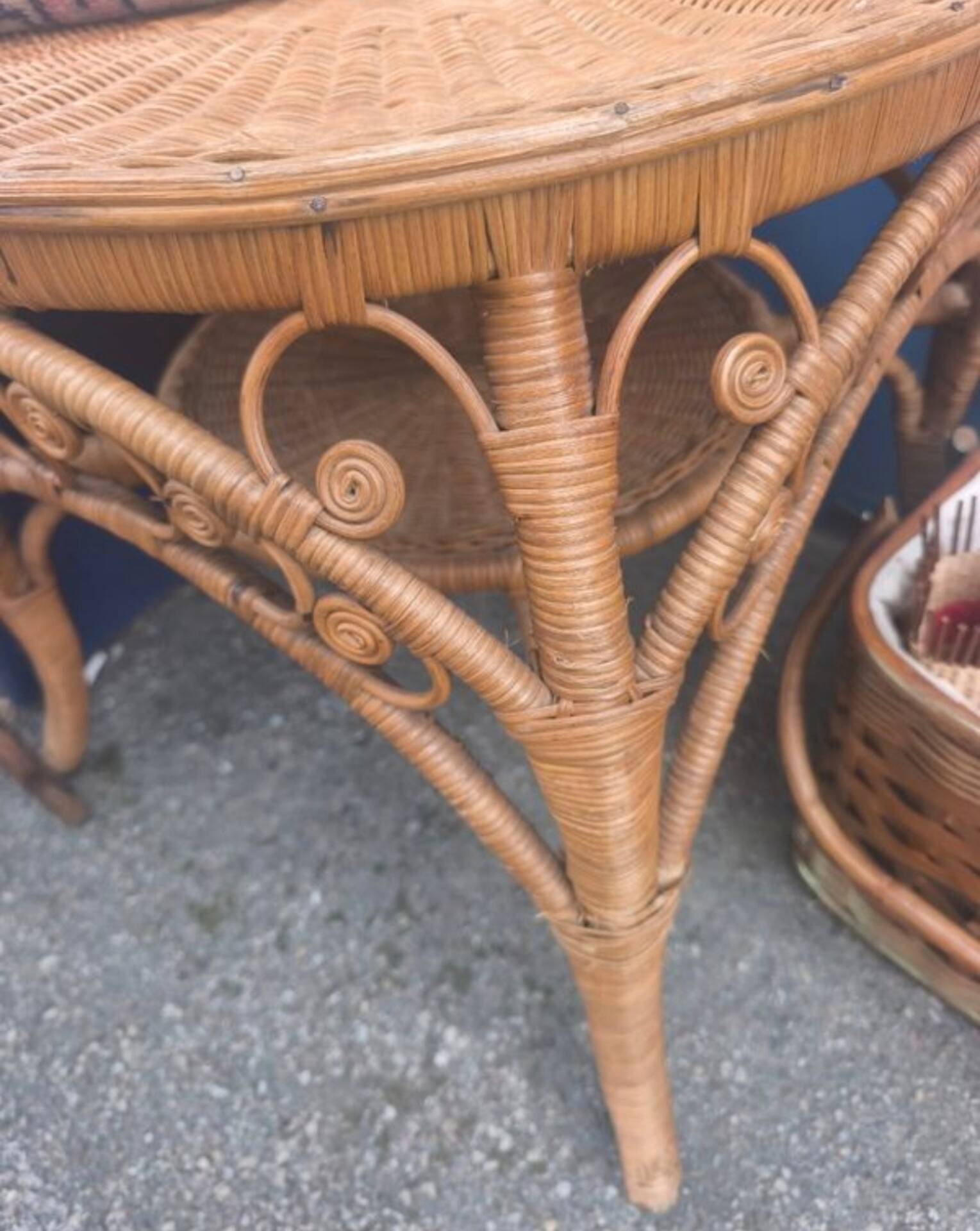 Vintage wicker coffee table