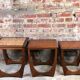 Trundle table in teak and stoneware, g-plan 1960
