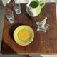 90s white and green ceramic carafe H17 D11