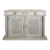 Louis XIII buffet with twisted column in grey patinated oak, two doors, two drawers.