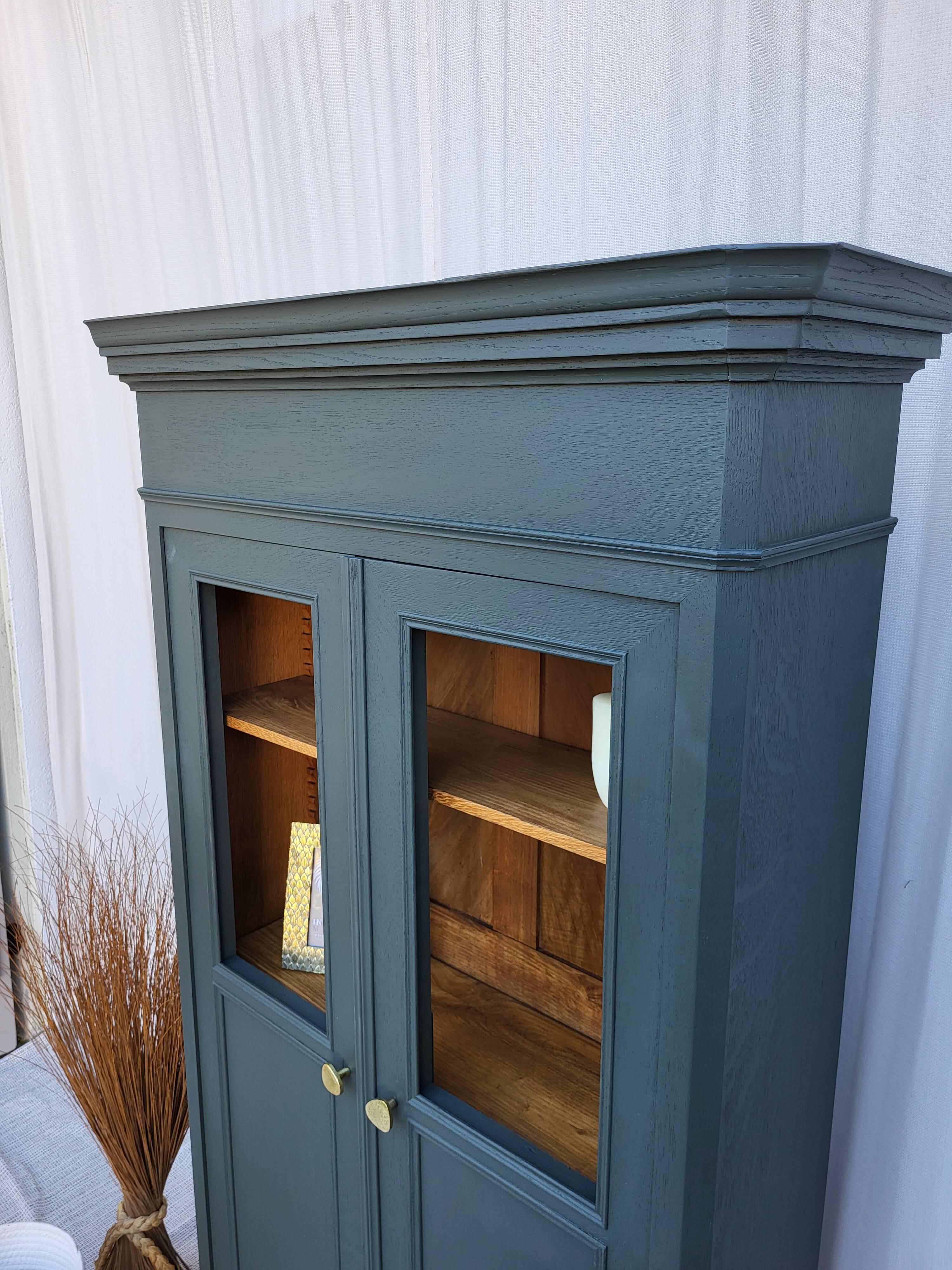 bookcase with 2 glass doors