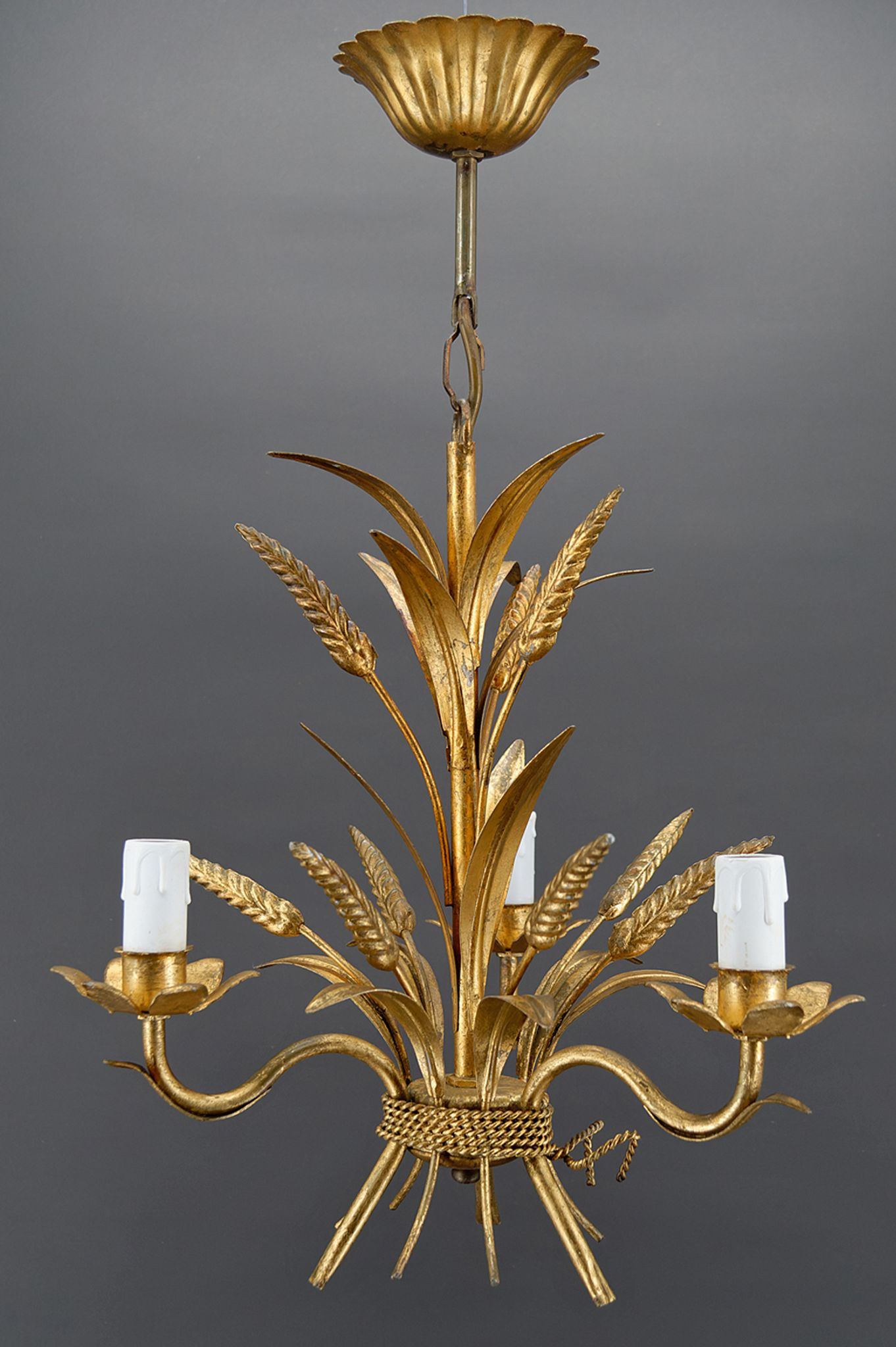 Golden suspension on ears of wheat, circa 1960