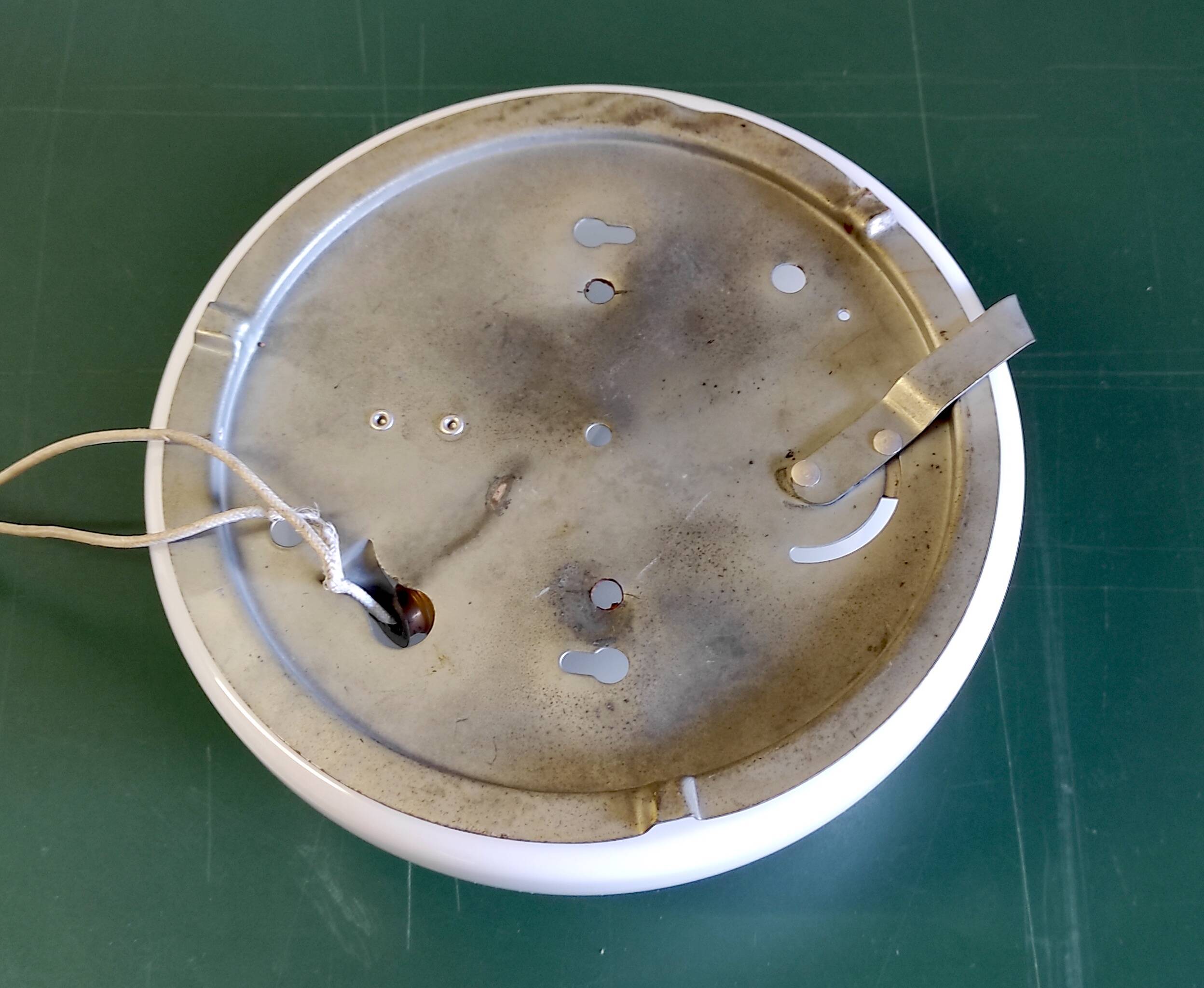 Opaline globe ceiling or wall light, diameter 25 cm - mid-20th century