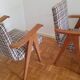 Pair of solid oak armchairs, 1950s.