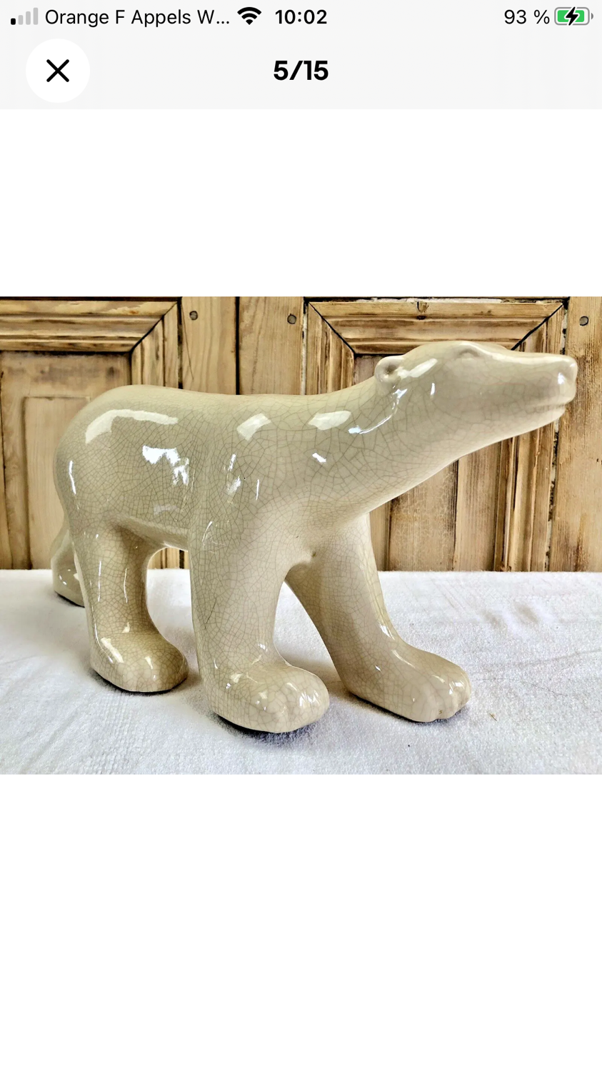 Ours craquelé Art Déco 1930 émaux de Louvière