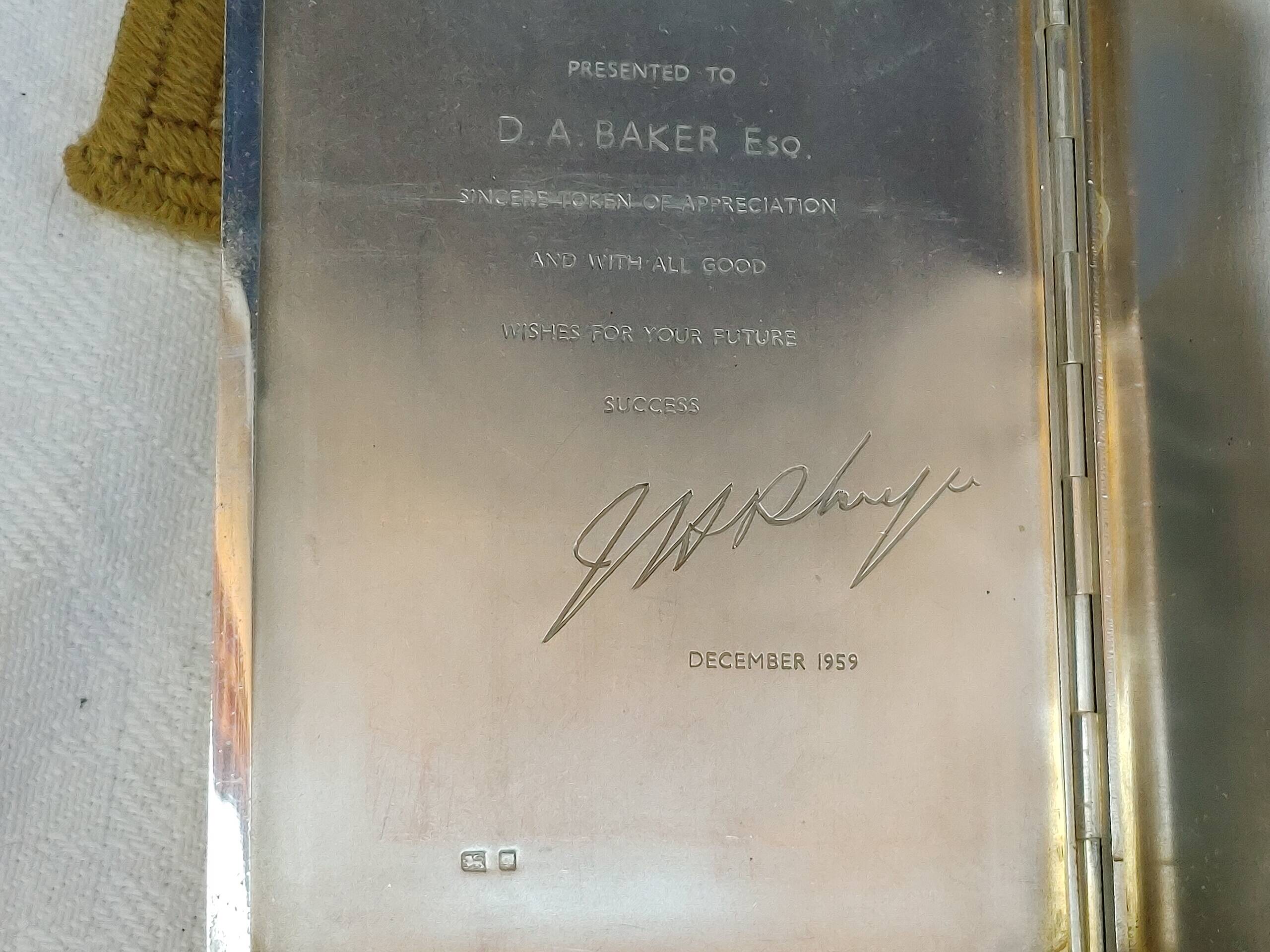 Old cigarette case or card holder in solid silver - English hallmarks - 195 gr