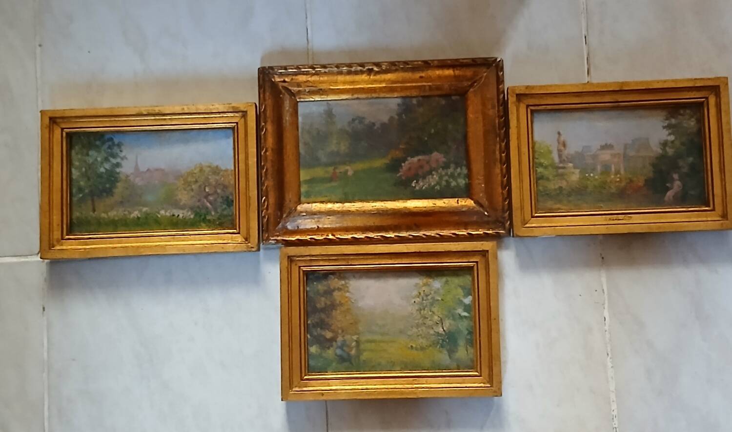 4 oil on panel 19th century