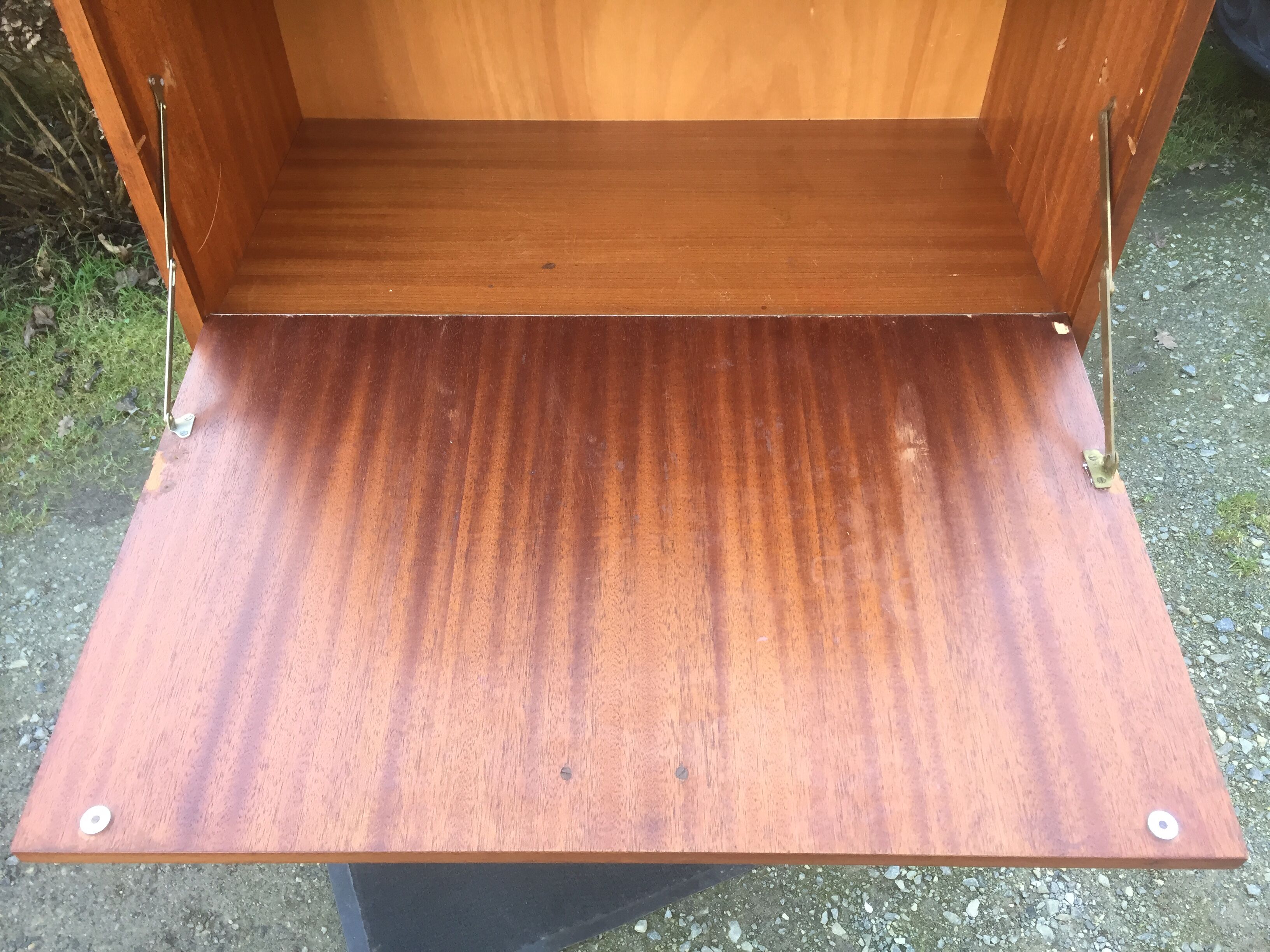 Vintage teak secretary with 3 drawers