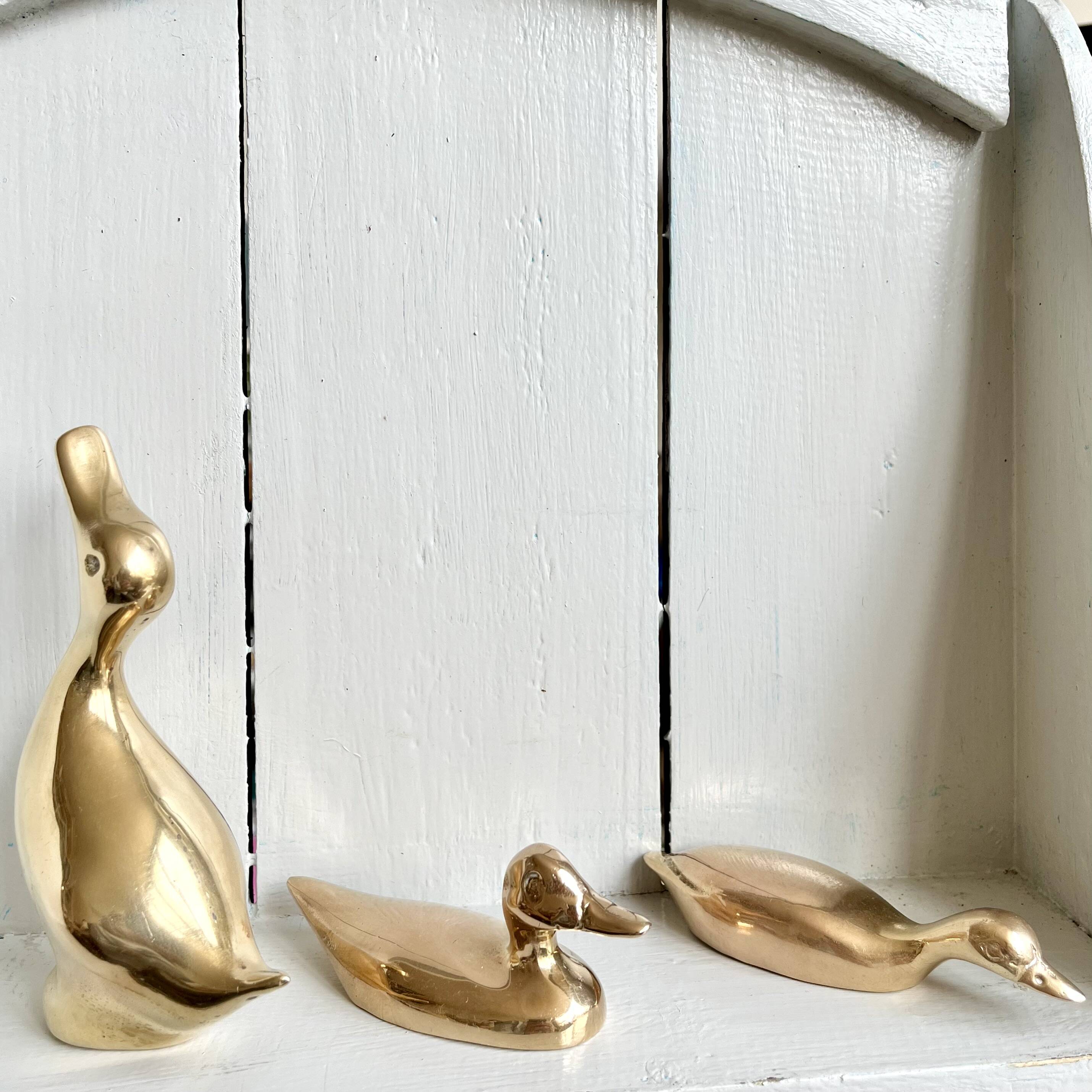 Three ducks or trio in solid brass
