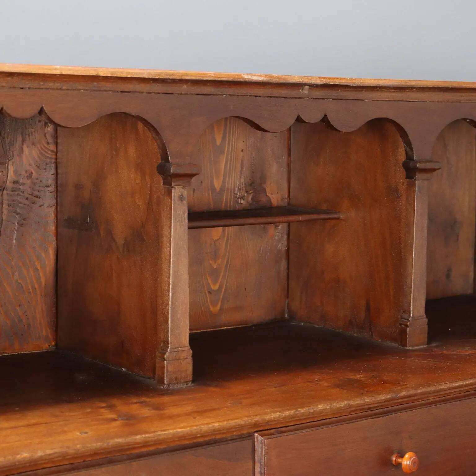 Antique walnut sideboard with pine drawers, Italy, 19th century.