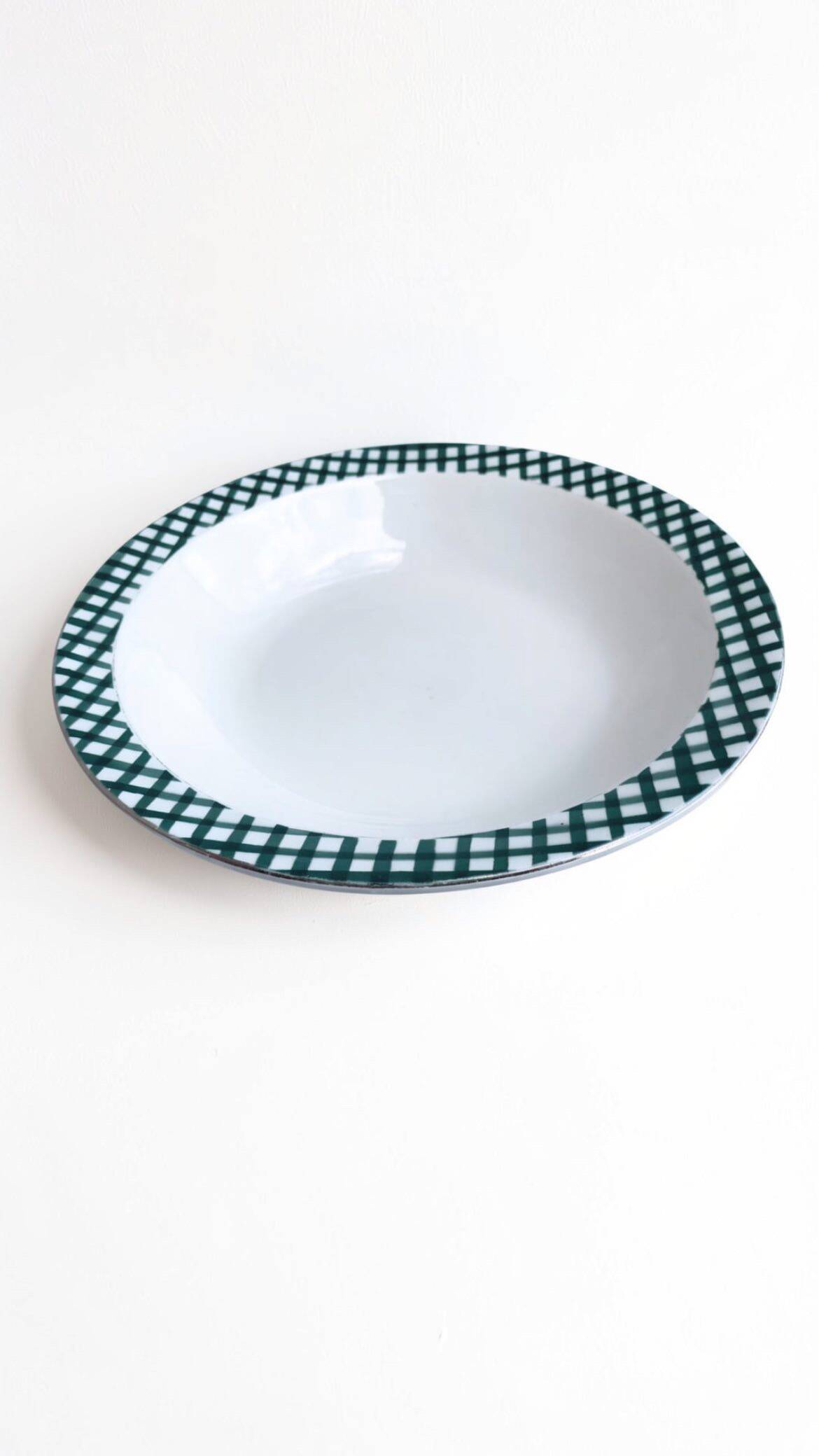 Serving dish Digoin & Sarreguemines "Scottish" pine green and gold years