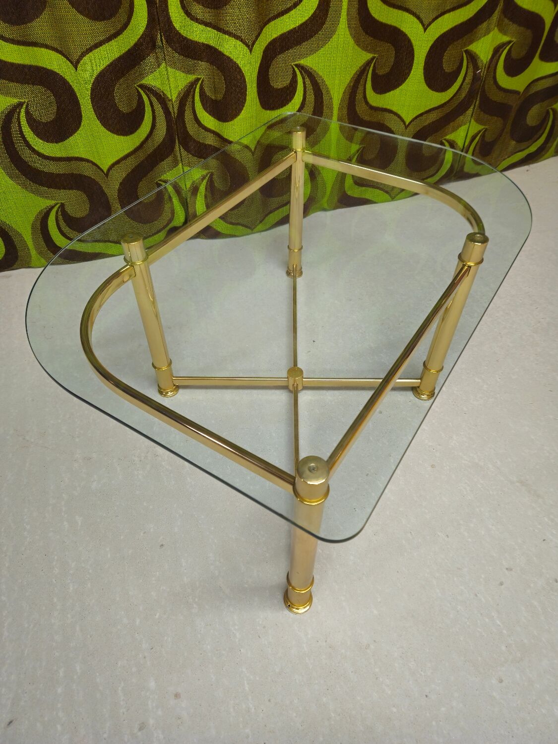 Table basse vintage laiton 1980"