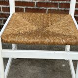 Vintage chair with wicker seat, minimalist design