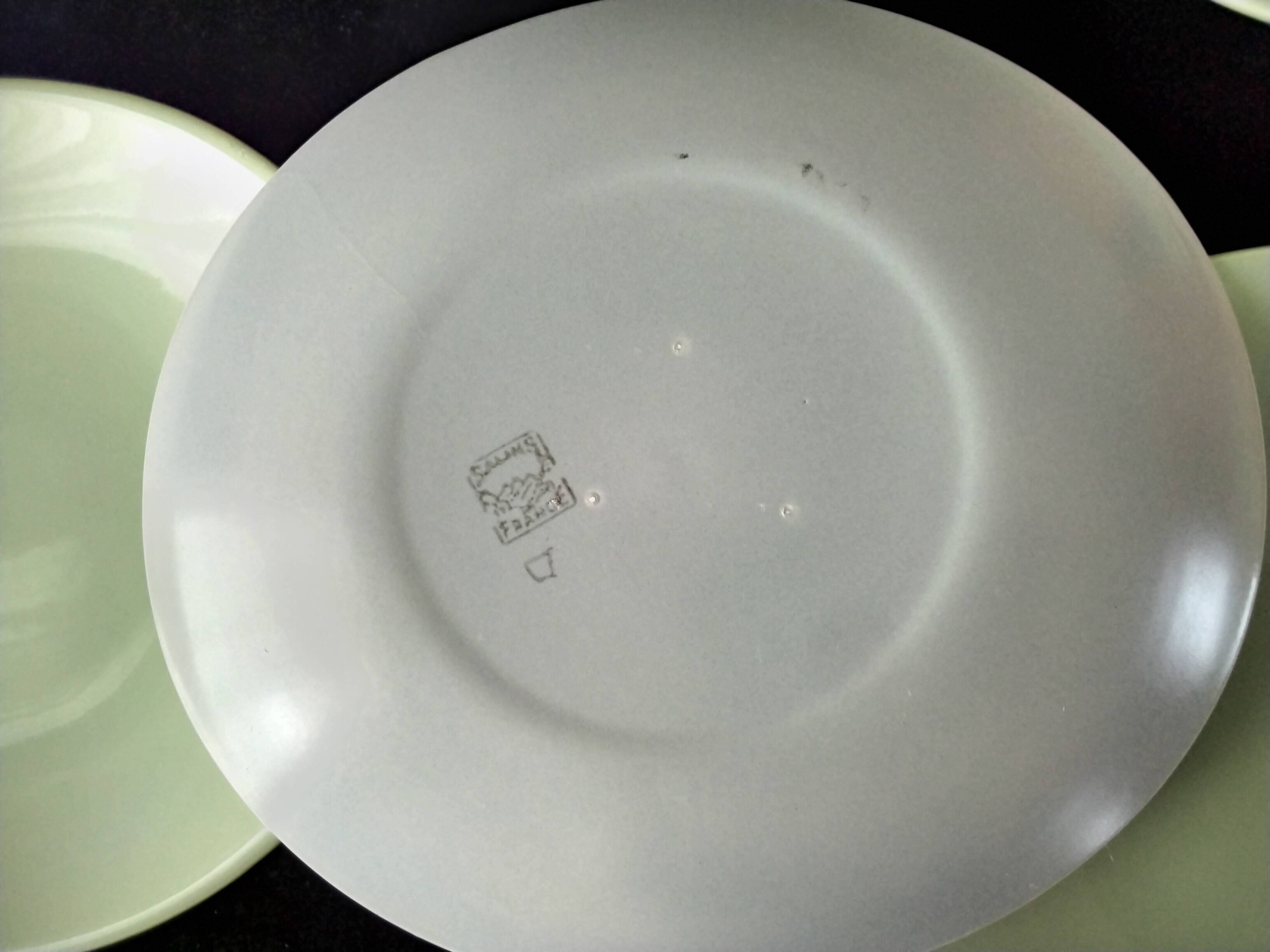 6 Oval flat plates Faïencerie de Salins