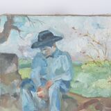 Oil on canvas depicting a man
