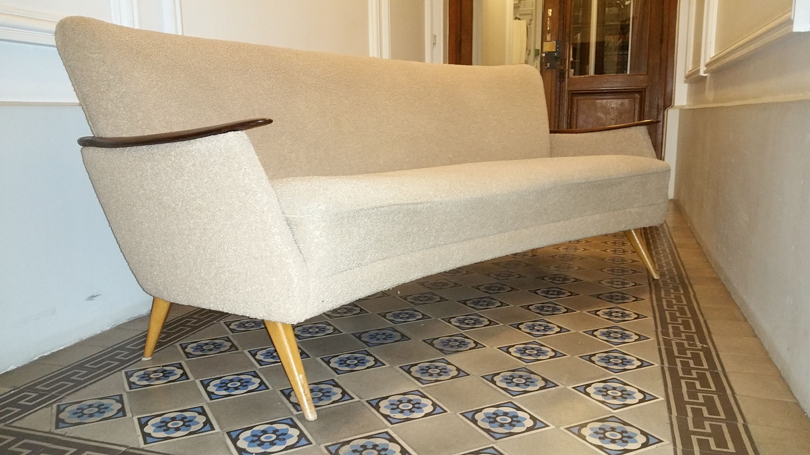 Set arc + 2 chairs 50s 60s Danish sofa good condition