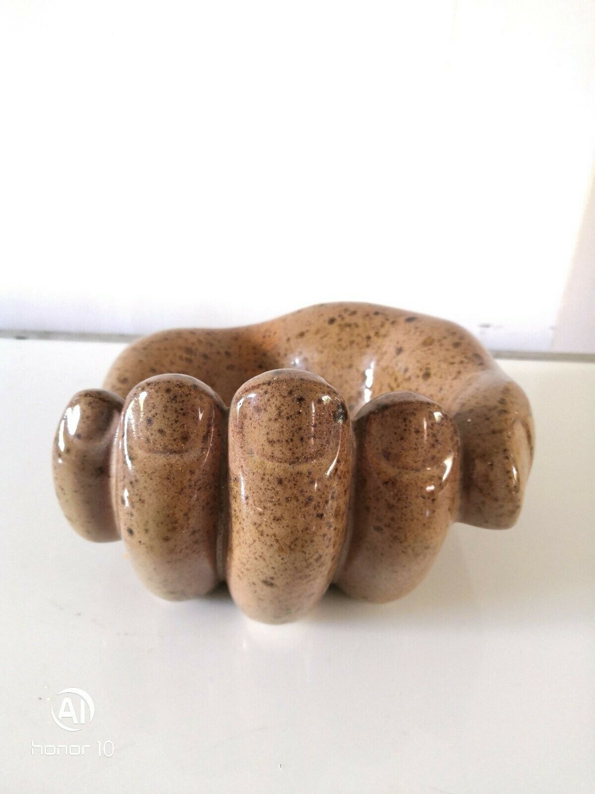 Ceramic trinket bowl, hand shape