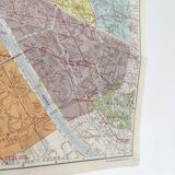 Vintage map Paris and its suburbs 1970