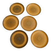 Set of 6 small stoneware plates